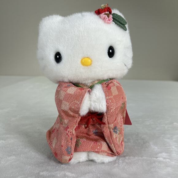 Vtg Sanrio Hello Kitty 10” Plush Sakura Pink Floral Kimono Japan 2002 NWT Chrty - Picture 1 of 11